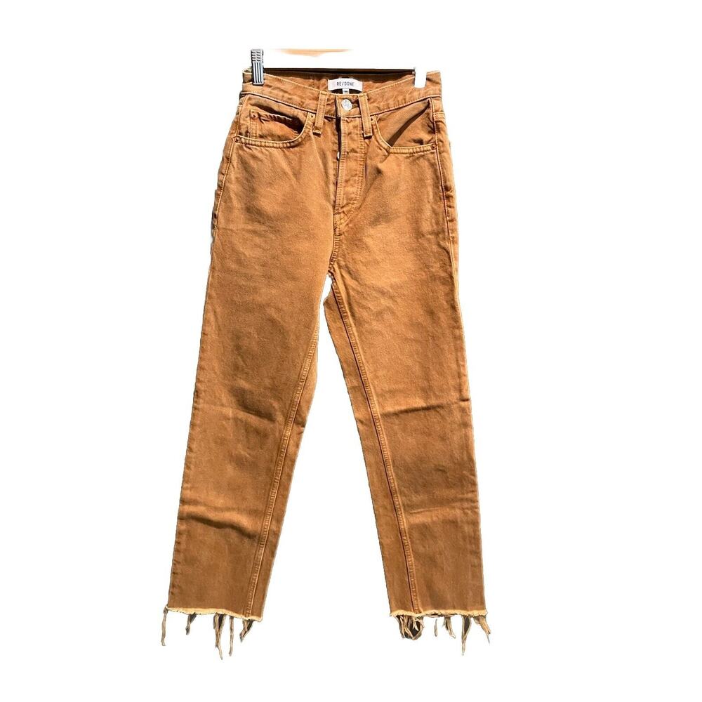 Re/Done Tan Buttonfly Cutoff Slim‎ Fit Women's Jeans Size 23